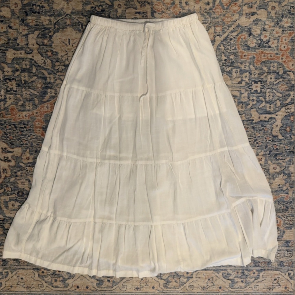 Rhythm Classic White Maxi Skirt